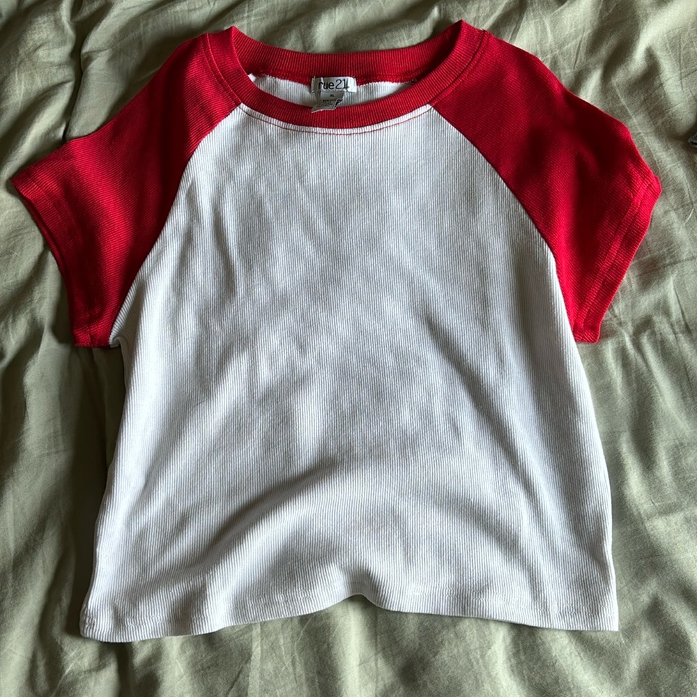 Rue21 red and white top, size XL